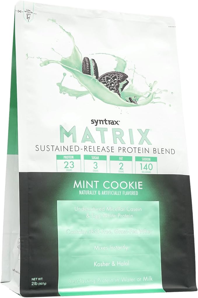 Syntrax Nutrition Matrix - Sustained-Release Protein Blend Mint Cookie 2 lbs. Real Cookie Pieces