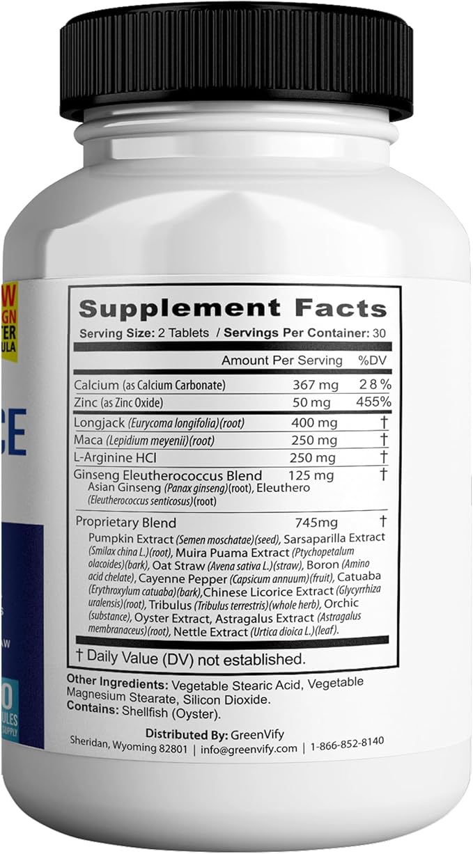 EliteXtreme Max Male Health Supplement – with Calcium Zinc &amp Proprietary Blend for Vitality &amp Strength 120 Capsules (2 Pack)
