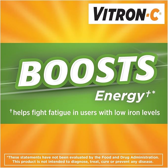 Vitron-C High Potency Iron Supplement with Vitamin C Pack of 3 (180 Count Total)