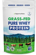 Opportuniteas Grass Fed Whey Protein Powder Concentrate - 1 Ingredient - Pure Protein Supplement for Drink Smoothie Shake Cooking &amp Baking - Non GMO Hormone Free &amp Gluten Free - 1 Pound