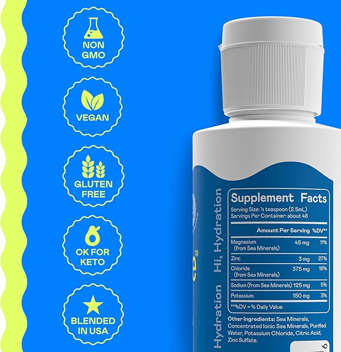 Hi-Lyte Electrolytes for Fasting Immune Support and Rapid Hydration | 48 Servings | NO Calories NO Sugar | 20%+ More Potassium Magnesium &amp Zinc