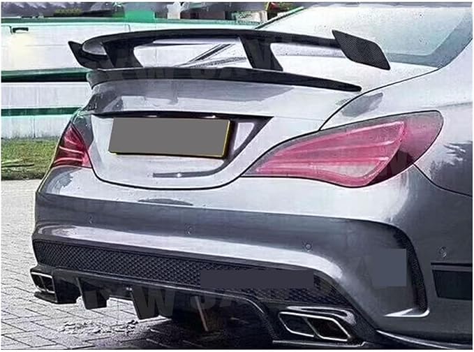 Carbon Fiber/FRP Three Piece Set Rear Bumper Compatible for Mercedes Benz CLA W117 CLA180 CLA200 CLA250 CLA45 AMG Rear Diffuser 2013-2018 (Color : 3PCS Carbon Fiber)