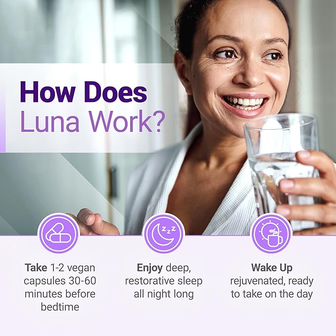 Nested Naturals Luna Kids Sleep Supplement (60 Chewable Tablets) &amp Luna Natural Sleep Aid (60 Vegan Capsules)