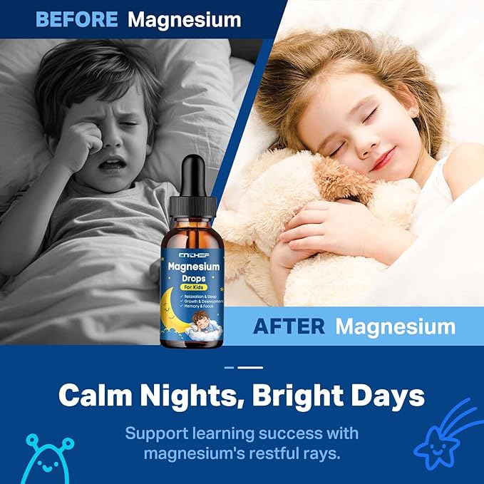 Magnesium Glycinate Liquid Drops for Kids Vitamin D3 K2 Drops for Kids