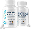 Revive MD Pure Magnesium Glycinate &amp Vitamin D3 &amp K2 Supplement Bundle