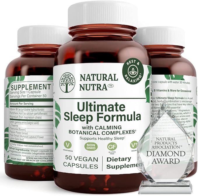 Natural Nutra Ultimate Sleep Formula Chamomile to Support Relaxation and Reduce Nighttime Anxiety Help You Fall Asleep Faster 50 Capsules