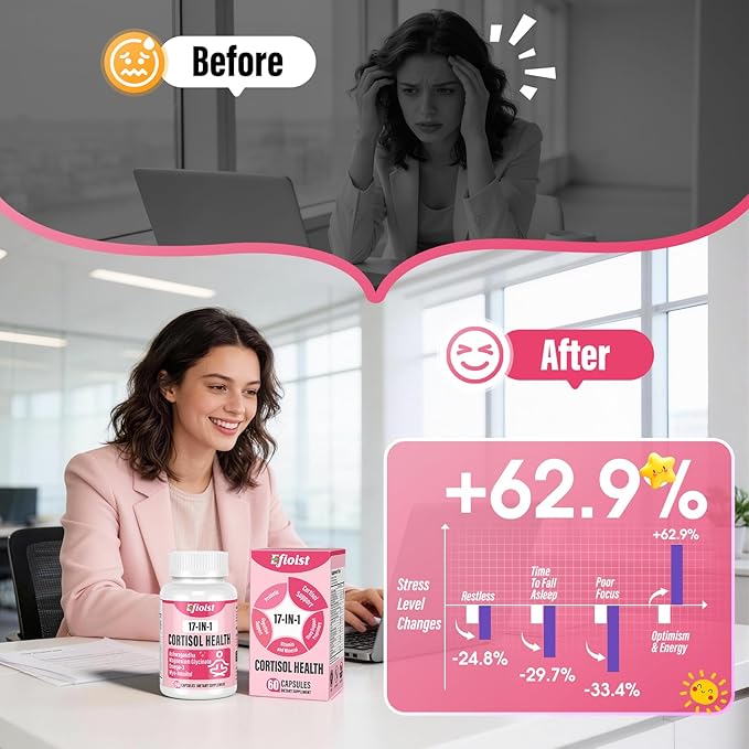 Cortisol Reducer 17-in-1 Cortisol Supplement for Women Hormone Harmony for Women with Ashwagandha Rhodiola Rosea Magnesium Glycinate