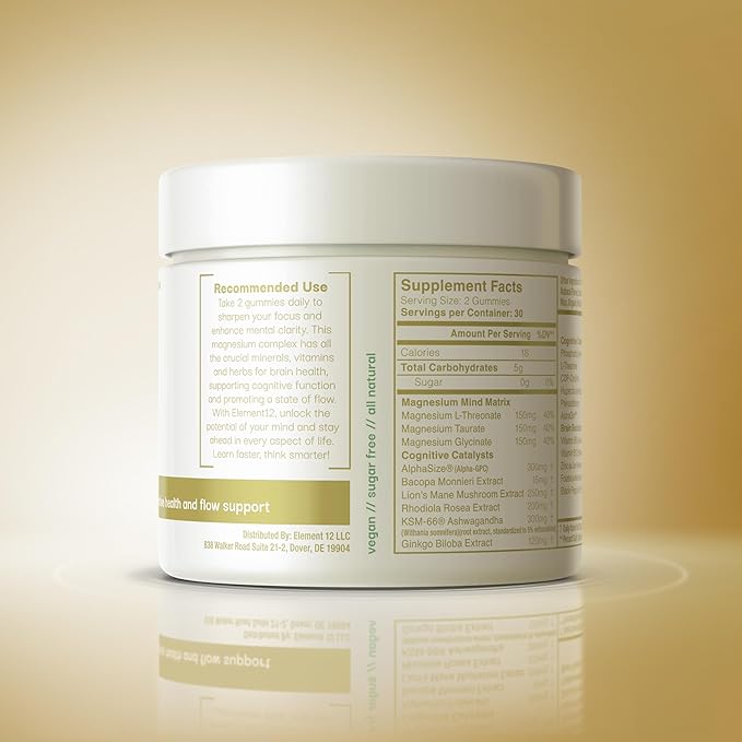 MindMAG Magnesium Complex for Cognitive Health and Flow Support Sixty Gummies | Sour Pineapple and Lime