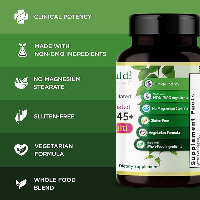 EMERALD LABS Women's 45+ 1-Daily Multi - Complete Multivitamin for Comprehensive Support Bone &amp Heart Health* - Designed for Women 45+ - Gluten-Free &amp Vegetarian- 60 Vegetable Capsules