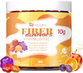 10G Fiber Gummies with Probiotics Fiber Supplement with 30 Billion CFU Probiotics Blend ACV Vitamin C Inulin - Support Digestive Health - No Sugar Added - Fruit Flavored - 90 Count