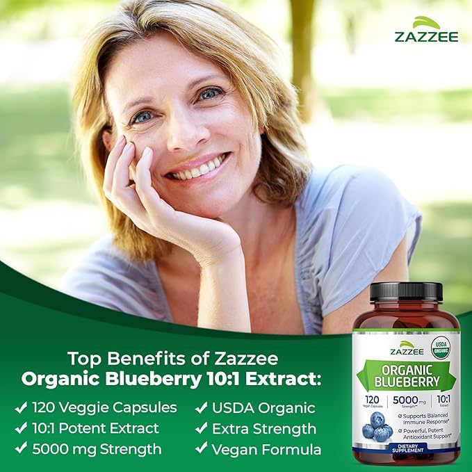 Zazzee Ultimate Anti Aging Antioxidant Bundle | USDA Organic Pomegranate with Polyphenol Rich Blueberry and Super Concentrated Grape Seed Extract Capsules | Non-GMO Vegan &amp ISO Lab Tested