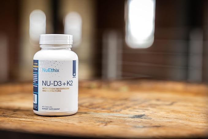 NuEthix Formulations NU-D3 + K2 - Vitamin D3 and K2 5000 iu Supplements - Packed with Reishi Mushroom Magnesium &amp Zinc - 60ct 60 Servings - Made in USA Products Only