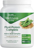 Life Extension Wellness Code® Plant Protein Complete &amp Amino Acid Complex (Vanilla) Plant-Based Protein Powder Plus branched-Chain Amino acids Gluten-Free Non-GMO Vegetarian 450 Grams