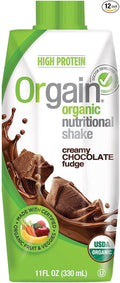 ORGAIN Chocolate Fudge Nutritional Shake11 Fl oz (Pack of 12)