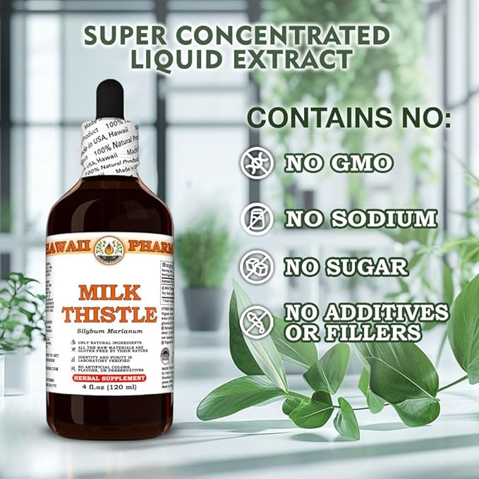 Milk Thistle (Silybum marianum) Dry Seed Tincture All Natural Vegan Pure Liquid Extract - 4 fl.oz