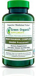 Green Organic Supplements Niacinamide Niacin NAD NADH 90 High Absorbable Non-GMO Gluten-Free (Pack of 3)