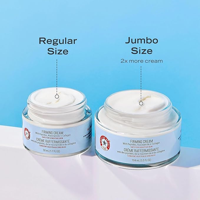 First Aid Beauty Firming Collagen Cream with Collagen Peptides and Niacinamide – Day + Night Anti-Aging Face Moisturizer – 1.7 fl oz