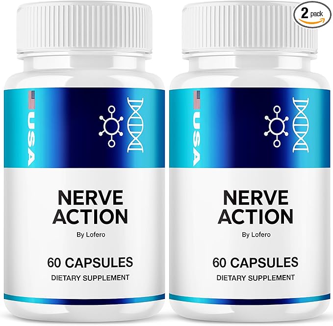 (2 Pack) Nerve Action Capsules NerveAction Pills Advanced Maximum Strength Neuropathy Supplement Health Function Support Vitamins Premium Wellness Formula All-Natural Ingredients Capsulas (120 ct)