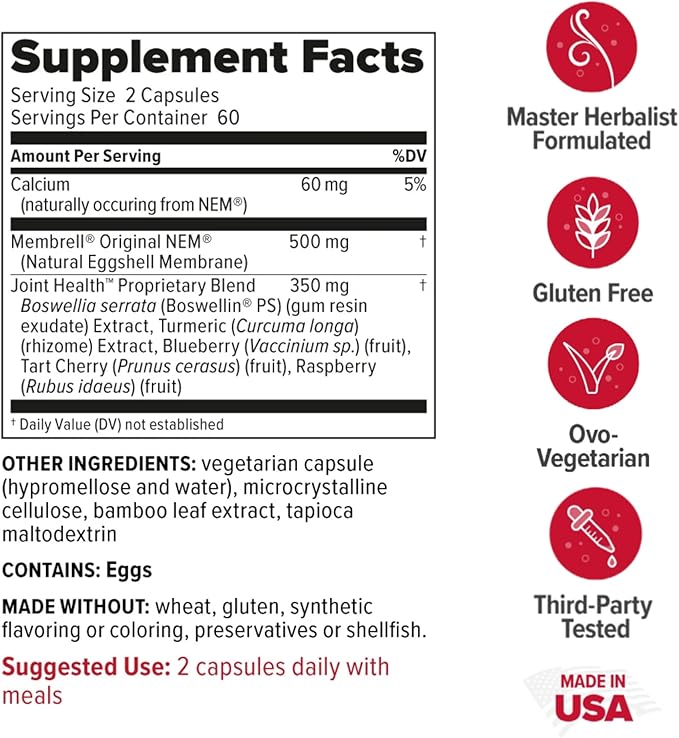 Redd Remedies Joint Health Advanced Helps Strengthen Connective Tissue and Cartilage Fast-Acting Comfort with Boswellia Serrata and Turmeric 120 Vegetarian Capsules