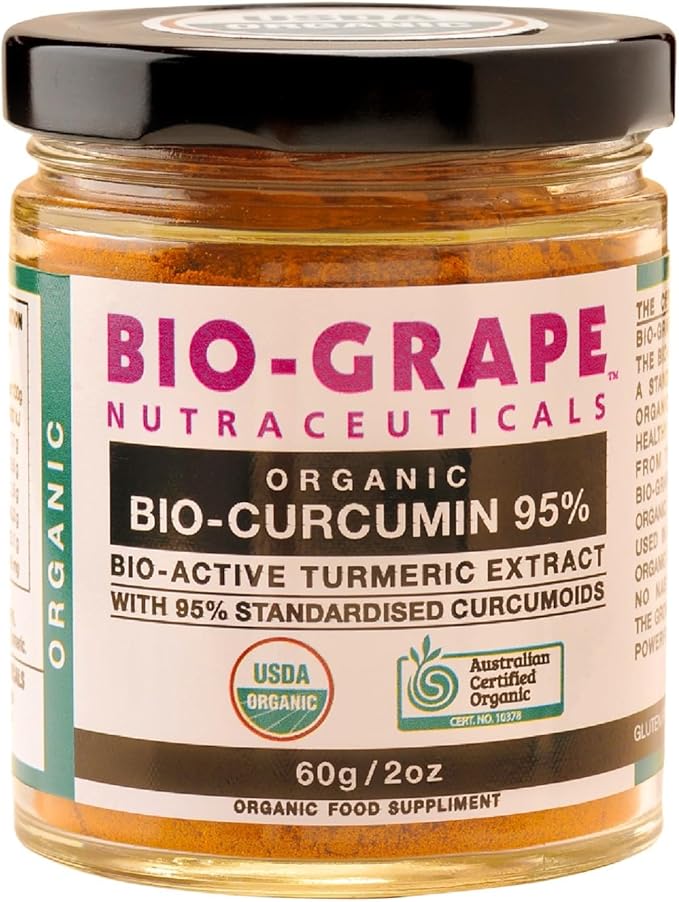 Turmeric Curcumin Extract 95% bio antioxidant USDA Organic Turmeric Powder 60g dose Curcumin Supplements for Joint Support and high Absorption to Boost Immune Support.