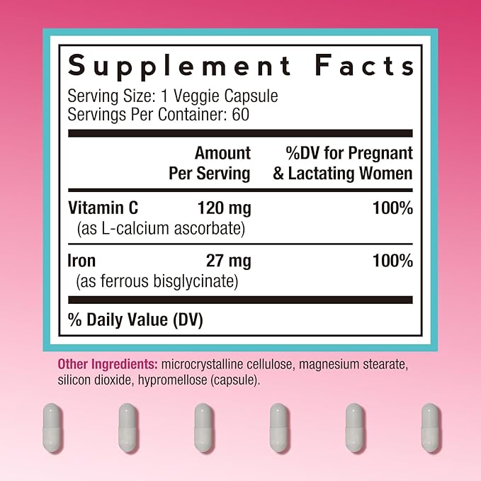 Doctor's Recipes Iron Plus &amp Prenatal  Iron Bundle Stomach‑Friendly and High‑Absorption Iron Support for Pregnancy &amp Daily Energy 120 Vegan Caps Total