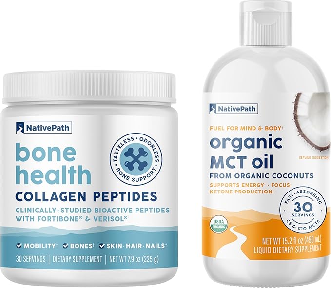 NativePath Bone Health Collagen and MCT Oil Bundle
