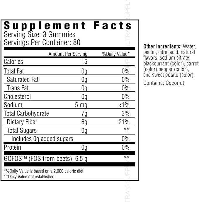 Country_Farms Fiber Care Prebiotic Gummies (240 Count - Value Pack) 6g of Fiber Per Serving FOS from Beets Digestive Health Supports Regularity Mixed Fruit Flavor 80 Servings