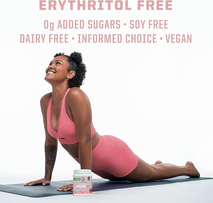 Sunwarrior Vegan Protein Powder USDA Organic | 20 Servings Cake Batter Flavored &amp Creatine Monohydrate Powder for Her | Micronized 50 Servings Raspberry Lemonade Flavored