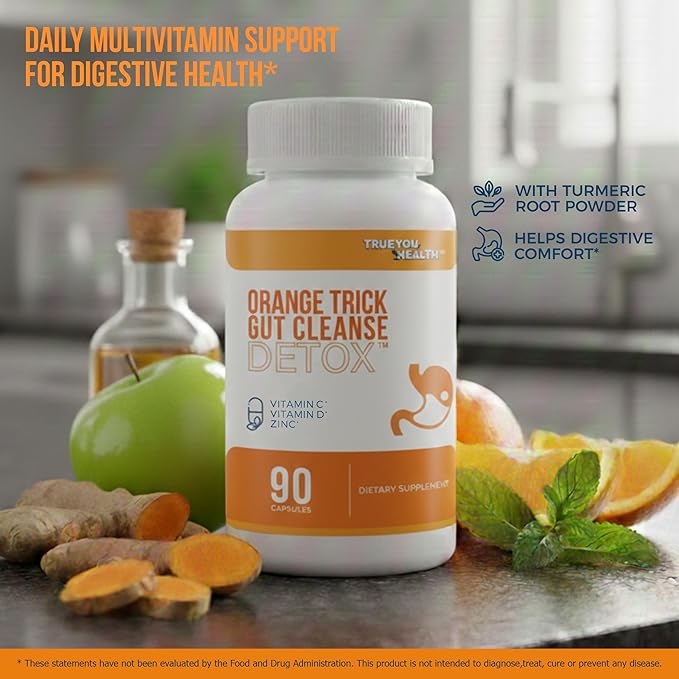 Orange Trick Gut Cleanse Detox - Our Best Bloat Blasting Colon Cleanse Detox Supplement - Advanced Herbal Colon Cleanse Formula - Slim Gut Cleanse to Reduce Bloating - Colon Cleanse Capsules