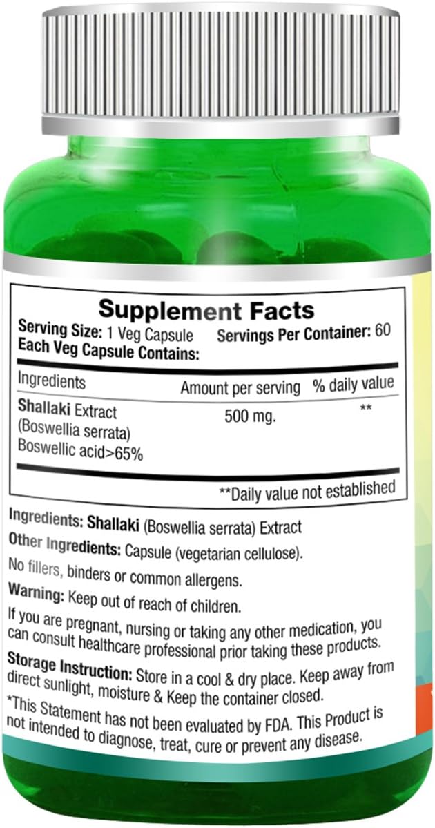 Morpheme Boswellia (Shallaki) Caps 500mg Extract 60 Veg Caps (Pack of 3)