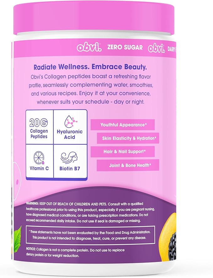 Obvi Collagen Peptides - BlackBerry Lemonade