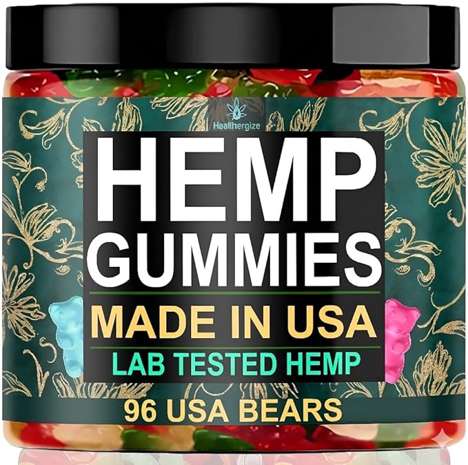 Hemp Gummies Sleep Calm Relaxation-Made in USA-Edibles Gummy Bears Candy-96 Count