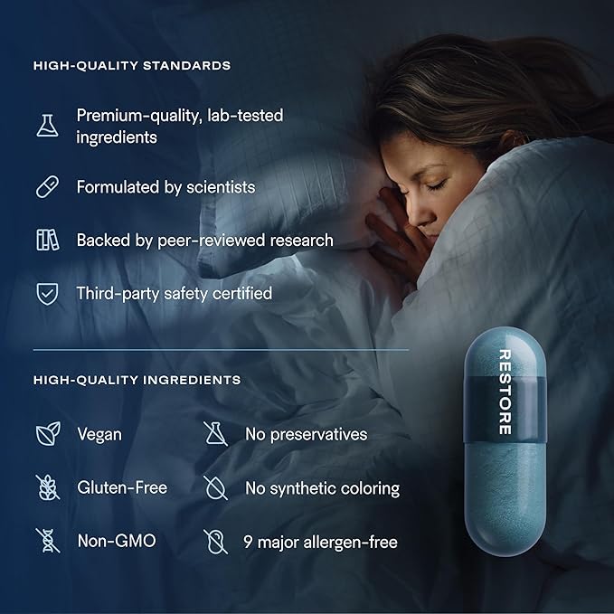 Tally Health Super NAD+ Bundle - Restorative Sleep + Cellular Energy &amp DNA Repair with Restore (30-Day Supply 90 Caps) + NAD+ (30-Day Supply 60 Caps)