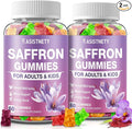 Saffron Gummies for Kids &amp Adults 88.5mg Saffron Extract Cαlm Focus &amp Mood Support Saffron Supplement with L-Theanine St.John's Wort Lemon Balm Magnesium Gentle Nerve &amp Rest Support