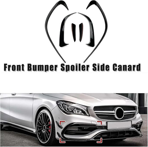 6Pcs Car Bumper Splitter Spoilers Side Air Vent Canard Trim Kit Compatible For Benz CLA CLA200 220 250 260 2016-2019