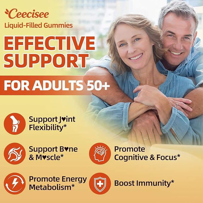 Organic Turmeric Supplement for Adults 50+: Sugar Free Turmeric Curcumin with Black Pepper Ginger Gummies Plus Vitamin D3 K2 MCT Oil MSM - Chewable Vegan Gummy for Overall Health(120Count)