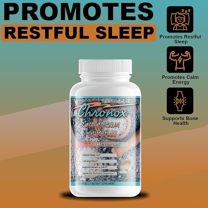 Magnesium Glycinate Capsules - Dietary Supplement with Gentle Formula for Easy Absorption - Magnesium Capsules Support Relaxation Balance &amp Bone Health-Choose Magnesium Glycinate Daily - 60 Capsu