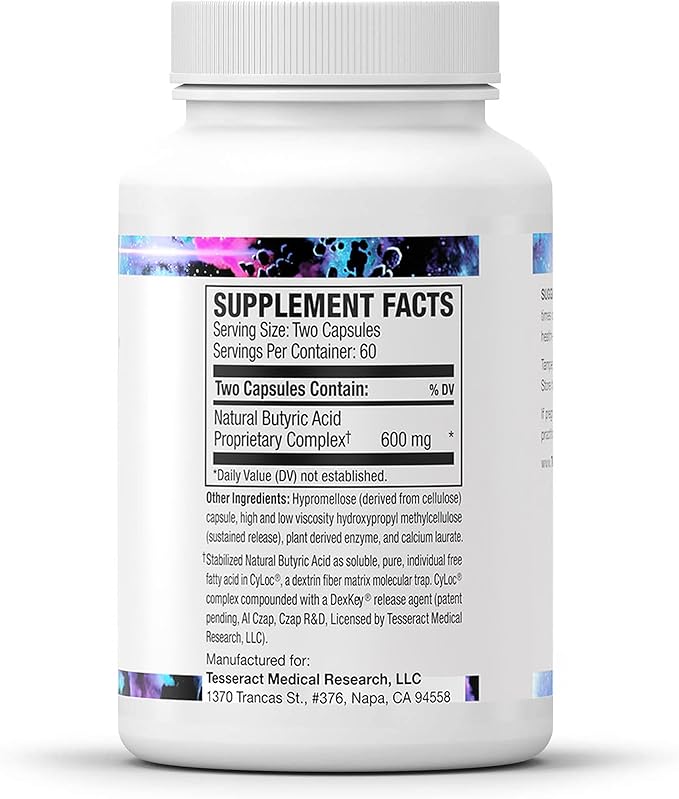 Tesseract Medical Research Optimal Gut &amp Tissue Bundle Butyric Acid Complex Gastrointestinal and Curcumin Metabolite Joint Relief Supplement