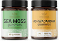 HERBAMAMA Sea Moss and Ashwagandha Kit - Bundle of 1600 mg Sea Moss with Bladderwrack &amp Ashwagandha Root Gummies - Vegan Non-GMO Gelatin-Free - 2 Pack