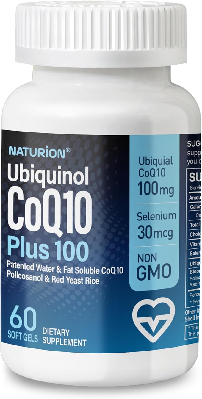 Ubiquinol CoQ10 Plus 100 – Kaneka Ubiquinol Vitamin D3 Selenium Circulation Support Blend – 100mg CoQ10 Supplement 60 Softgels 60-Day Supply