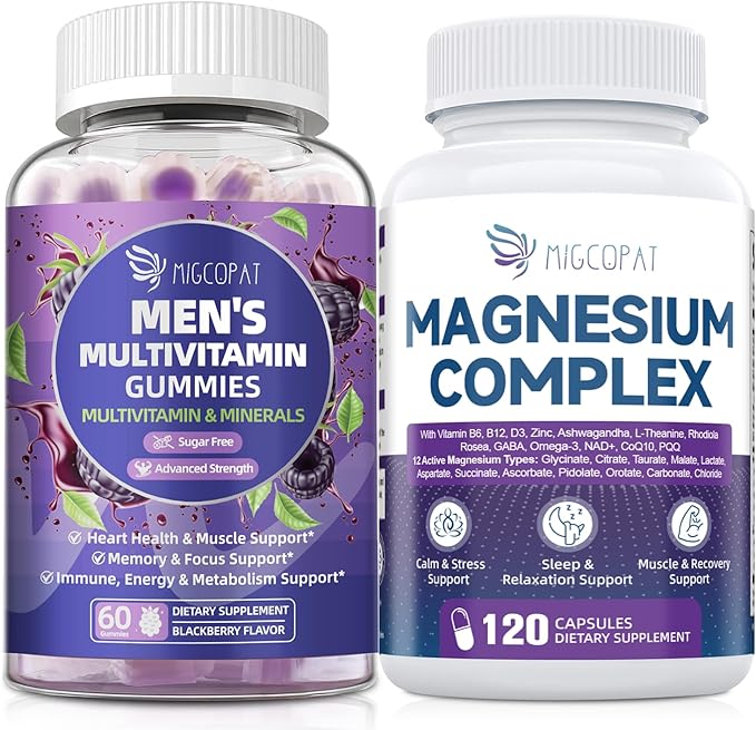 Men’s Multivitamin Gummies &amp Magnesium Complex Bundle Sugar-Free
