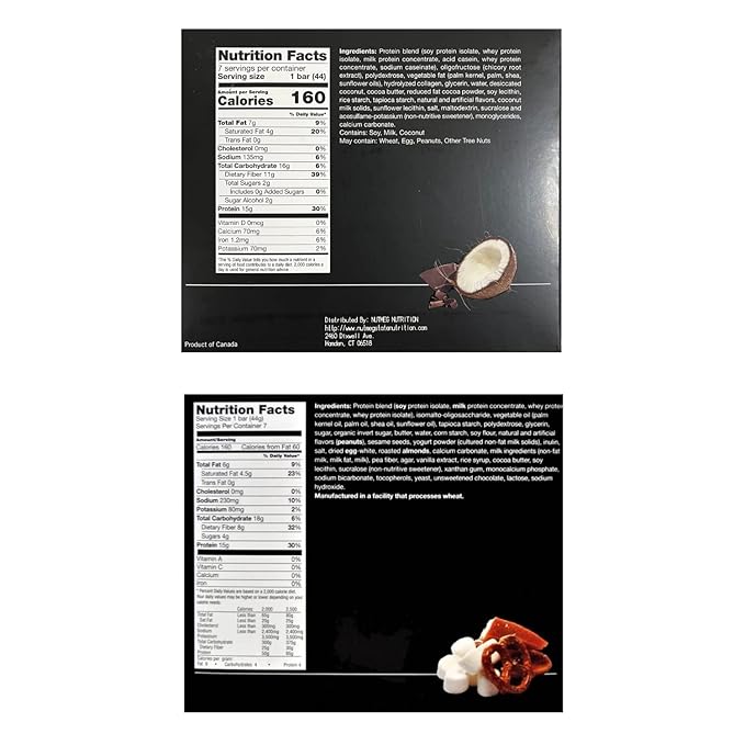 PROTIFIT - Low Calorie Coconut Crunch &amp Salted Toffee Pretzel Protein Bar 2 Pack High Protein 15g Protein Low Carb Low Sugar Ideal Protein Compatible 7 Servings Per Box (2 Pack)