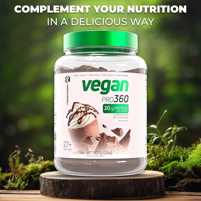 Forzagen Vegan Protein 360 2 Lbs 27 Servings Plant Based Protein Extracted from Quinoa Brown Rice and Pea Isolate Protein Dairy Soy and Gluten Free Nom GMO (Chocolate Milkshake)