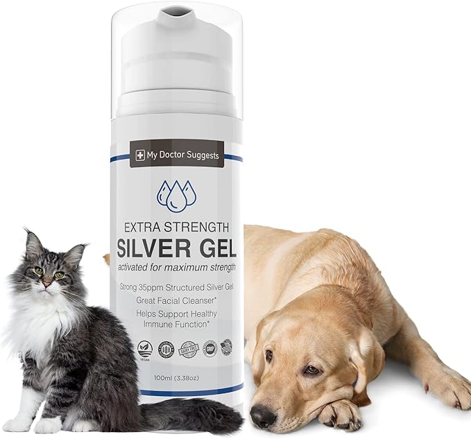 Structured Colloidal Silver Gel Extra Strength - Topical Cooling - pH Balanced 35ppm Structured Silver Provides Soothing Relief of Burns &amp Skin Irritations