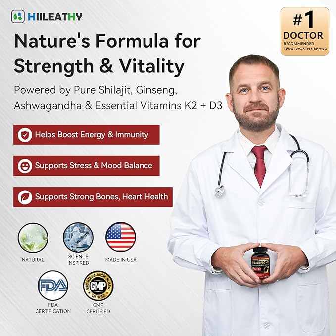 Shilajit for Men Women Shilajit w/Vitamin D3 K2 Shilajits for Men w/Fulvic Acid Ashwagandha Ginseng Root Shilajits for Extra Power Stamina Immune Support Non-GMO Made in US 60 Capsules