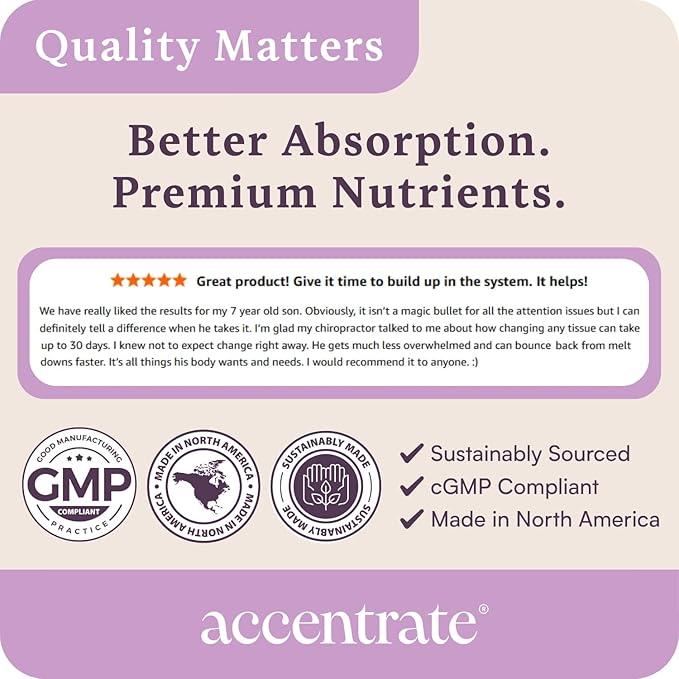 Brain Supplement for Natural Focus &amp Attention | for Kids | Active B Vitamin &amp Omega-3 Combo | Vitamin B Complex w/Omega 3 Fatty Acids EPA &amp DHA | Omega-3s in Small Pill | L-MTHF B12 P5P