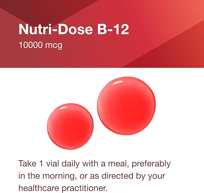 PROTOCOL FOR LIFE BALANCE Nutri-Dose B-12 10000mcg - Liquid Vitamin B-12 - for Energy Nerve Health &amp Metabolism Support* - with Folate &amp Biotin - Convenient Vials - High Potency B-12-12
