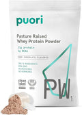 Puori Whey Protein Powder Dark Chocolate - PW1 Pasture-Raised Grass-Fed Whey Protein Powder Drink Mix containing BCAA Amino Acids - Post-Workout Supplement for Muscle Gain &amp Recovery - 30 Servin