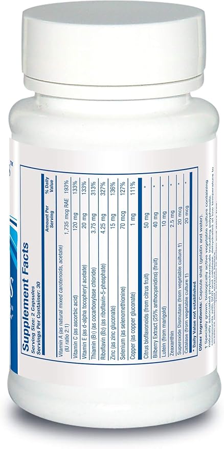 BIOTICS RESEARCH Optic Plus Eye Vitamin &amp Mineral Support Supplement with Lutein and Zeaxanthin Healthy Retinal Tissue and Vision 60 Capsules