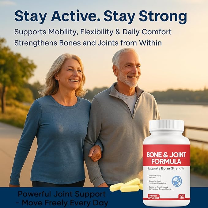 Shield Bone and Joint Formula - Enhanced Bone Support &amp Bone Health Supplement with Vitamin D3 &amp K2 60 Capsules (1)